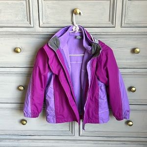 Girls small White Sierra snow jacket with removable shell/inside fleece jacket